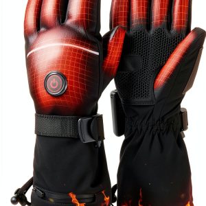 PEKWZIZ Heated Gloves Rechargeable Black Mens Winter Sports-0
