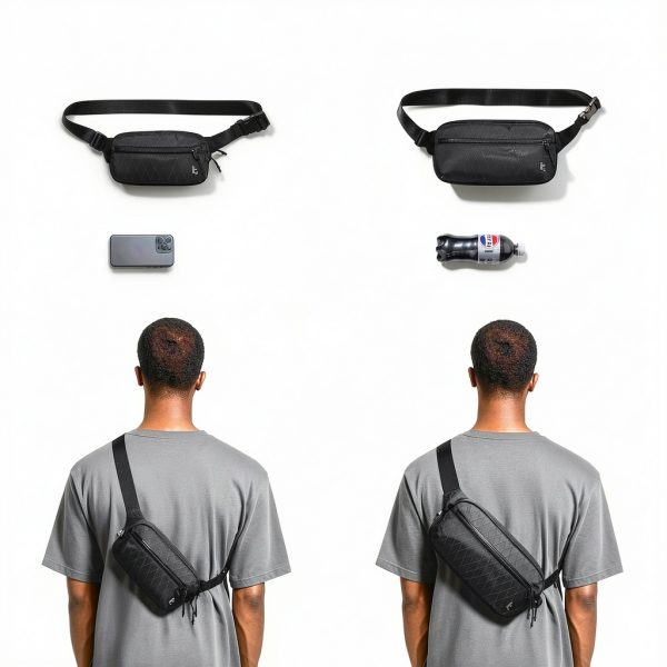 tomtoc Sling Bag X-Pac Black 1.5L RFID Travel Daypack-1