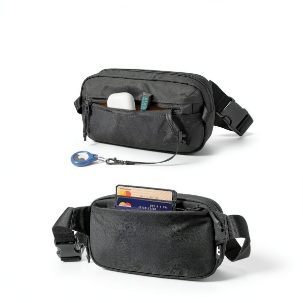 tomtoc Sling Bag X-Pac Black 1.5L RFID Travel Daypack-5