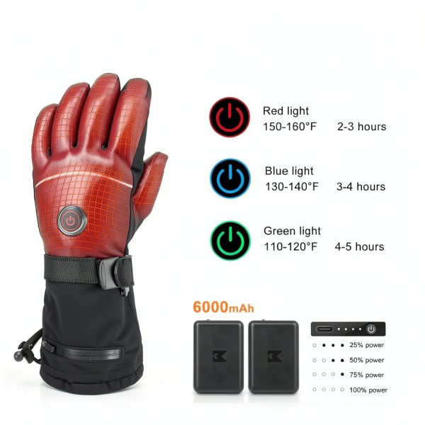 PEKWZIZ Heated Gloves Rechargeable Black Mens Winter Sports-1