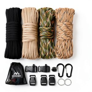 MONOBIN Paracord Kit Camo 20ft Tactical Survival-0