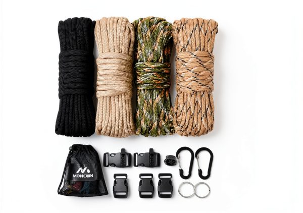 MONOBIN Paracord Kit Camo 20ft Tactical Survival-0