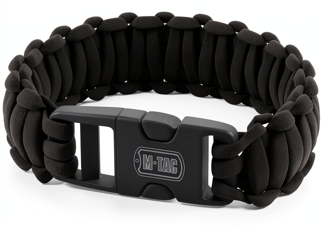 Installing Tactical Paracord Survival Tool M‑Tac Olive Large on a wooden desk