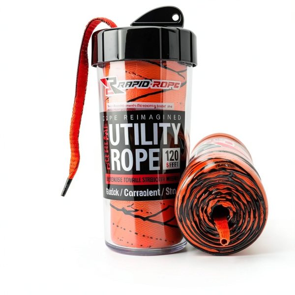 Rapid Rope Flat Tactical Paracord 120ft Black 1100lb Strength-2