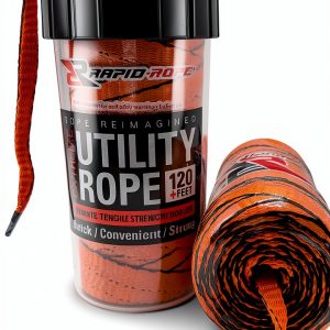 Rapid Rope Flat Tactical Paracord 120ft Black 1100lb Strength-0