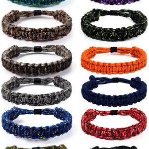 Paracord Survival Bracelet Set 12pcs Multi‑Color Outdoor Gear for Boys-0