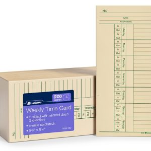 Adams Time Cards Weekly Two‑Sided Overtime Manila Print 200‑Count-0