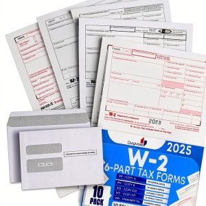 W2 Forms 2025 Dutymark 6-Part Laser Tax Forms Kit for 10 Employees-0