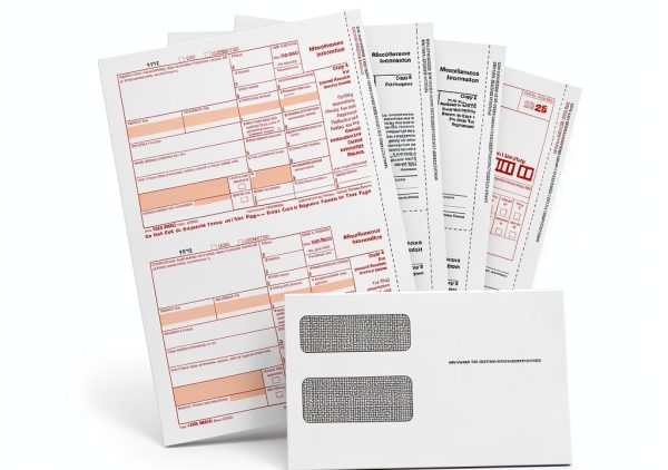 Blue Summit 1099 MISC Forms 2025 with Envelopes, 1099-MISC 4 Part Tax Forms Kit, 50 Vendor Kit of Laser Forms, Compatible with QuickBooks and Accounting Software, 50 Self Seal Envelopes Included-6