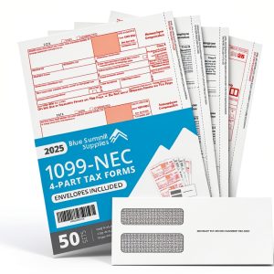 Blue Summit 1099 NEC Forms 2025 Kit with Envelopes and 1096 50 Pack-0