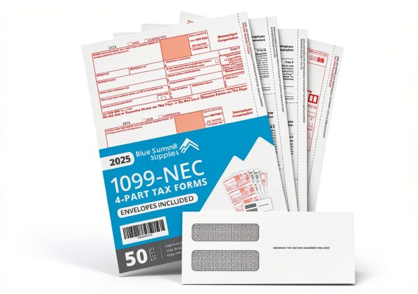 Blue Summit 1099 NEC Forms 2025 Kit with Envelopes and 1096 50 Pack-0