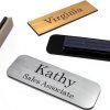 1"X3" Employee Personalized Name Tag Badge Pin or Magnet Attachment Customized Identification Engraved-0