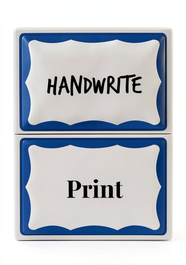 Avery Customizable Name Tags White Blue Border Badges 100 Removable-4
