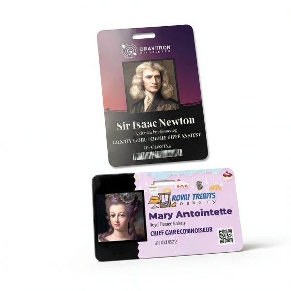 Custom Print Employee ID Badge, Double Sided with Name, Photo, Logo, and Barcode – Unique Photo ID Card Solution (ID Vertical)-2