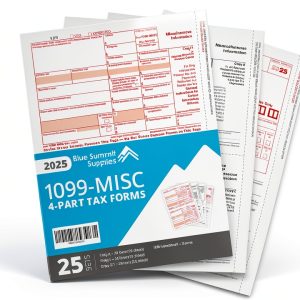 1099 MISC Forms 2025 Kit Blue Summit Supplies 25 Vendor Laser Paper-0