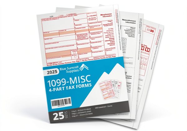 1099 MISC Forms 2025 Kit Blue Summit Supplies 25 Vendor Laser Paper-0