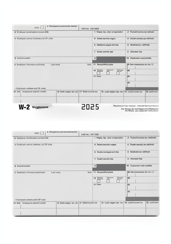 W2 Forms 2025, 6 Part Tax Forms, 25 Employee Kit of Laser Forms Designed for QuickBooks and Accounting Software, 25 Self Seal Envelopes Included-4