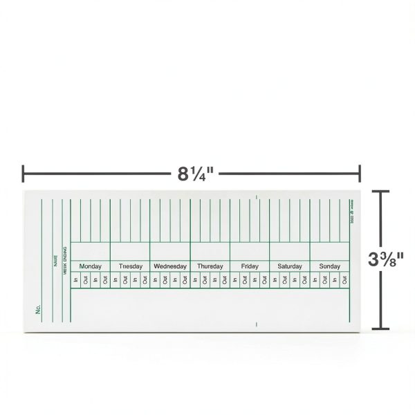 Adams Time Cards Weekly Two‑Sided Overtime Manila Print 200‑Count-1