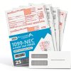 Blue Summit 1099 NEC Forms 2025 with Envelopes, 25 2025 1099 NEC Tax Forms, 4 Part Kit, Compatible with QuickBooks and Accounting Software, 25 Self Seal Envelopes with 3 1096 Included-0
