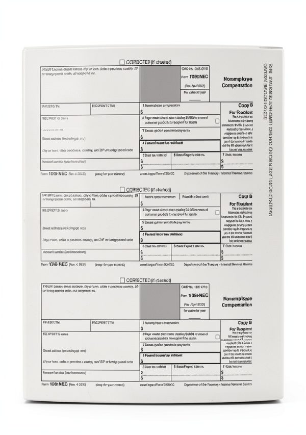1099 NEC Forms 2025 Laser Kit ONGULS QB Compatible Tax Forms-4