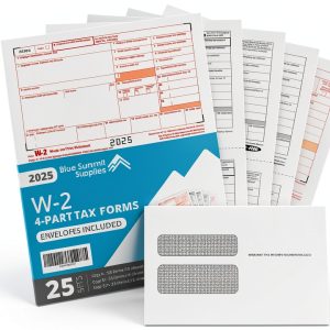Blue Summit W2 Forms 2025 4‑Part Tax Kit with Envelopes 25 Employees-0
