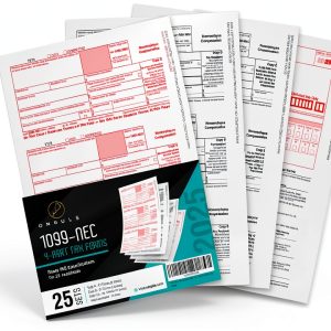 1099 NEC Forms 2025 Laser Kit ONGULS QB Compatible Tax Forms-0