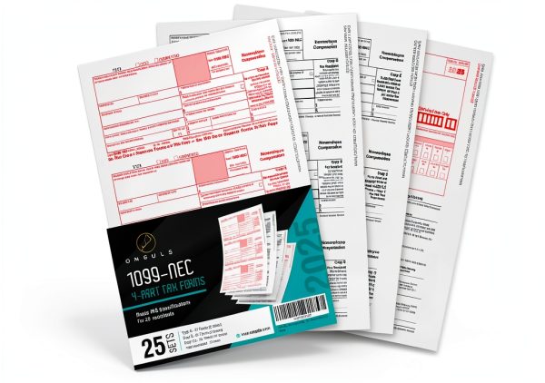 1099 NEC Forms 2025 Laser Kit ONGULS QB Compatible Tax Forms-0