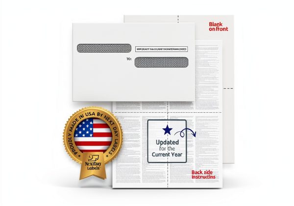 W-2 Forms NextDayLabels 4-Up Employee Tax Forms with Envelopes-1